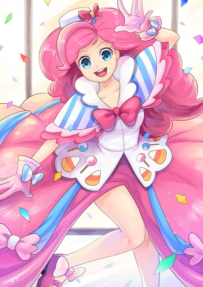 amy30535, blue_eyes, bow, bowtie, candy, candy_corn, confetti, food_themed_clothes