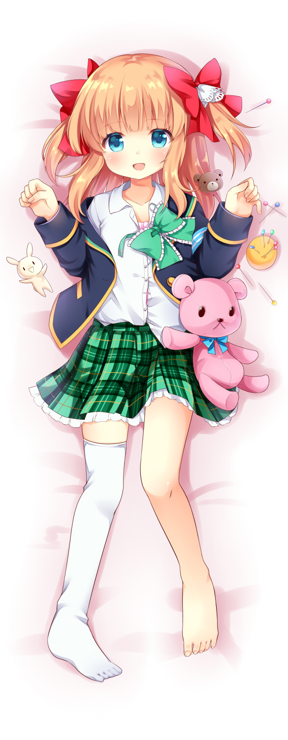 1girl, ak1222dece, bangs, blazer, blonde_hair, blunt_bangs, bow, girlfriend_(kari)