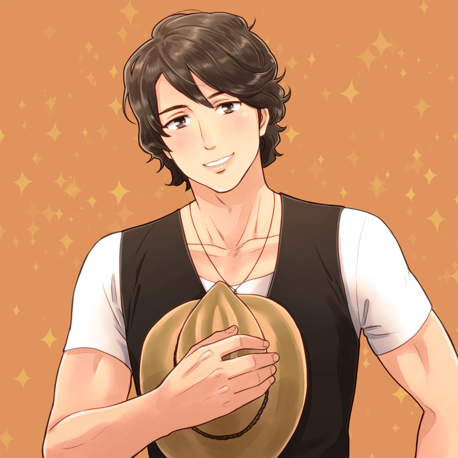 1boy, axis_powers_hetalia, blush, brown_eyes, brown_hair, ecuador_(hetalia), hat, hat_removed