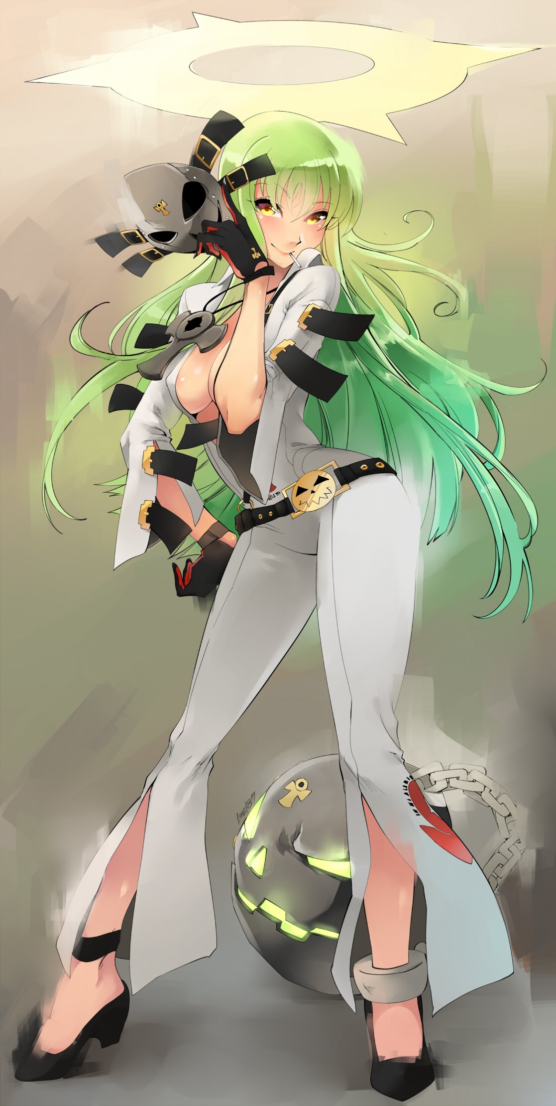 c.c., code_geass, gloves, green_hair, guilty_gear, guilty_gear_xrd, halo, highres