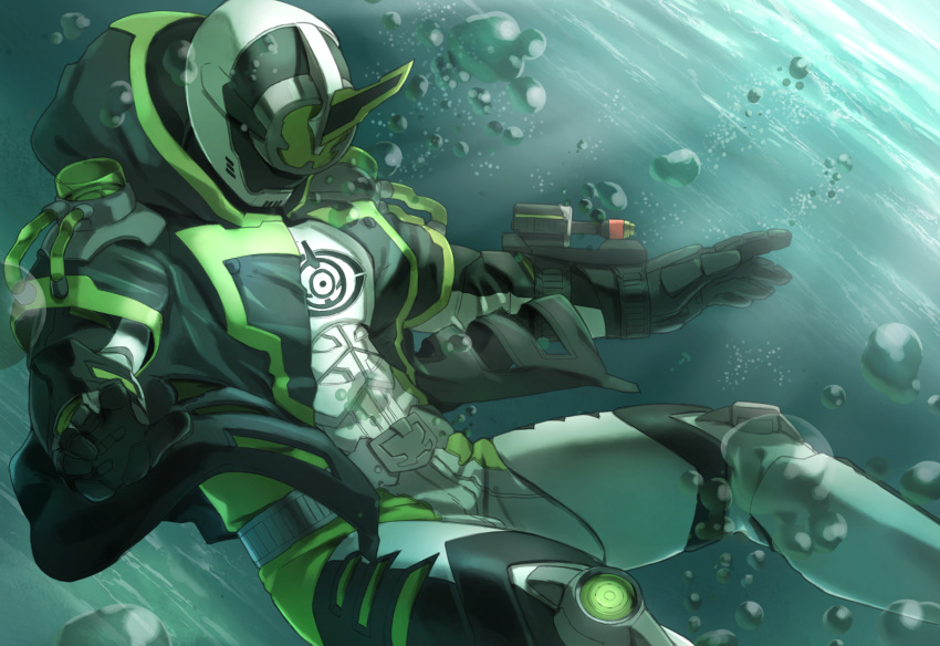 1boy, commentary_request, highres, hood, hooded_jacket, horn, jacket, kamen_rider