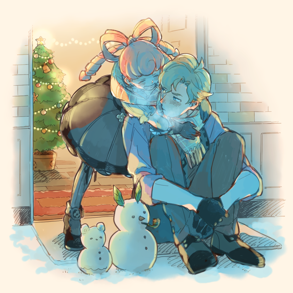 1boy, 1girl, blonde_hair, dai_gyakuten_saiban, drill_hair, gloves, gyakuten_saiban, hair_rings