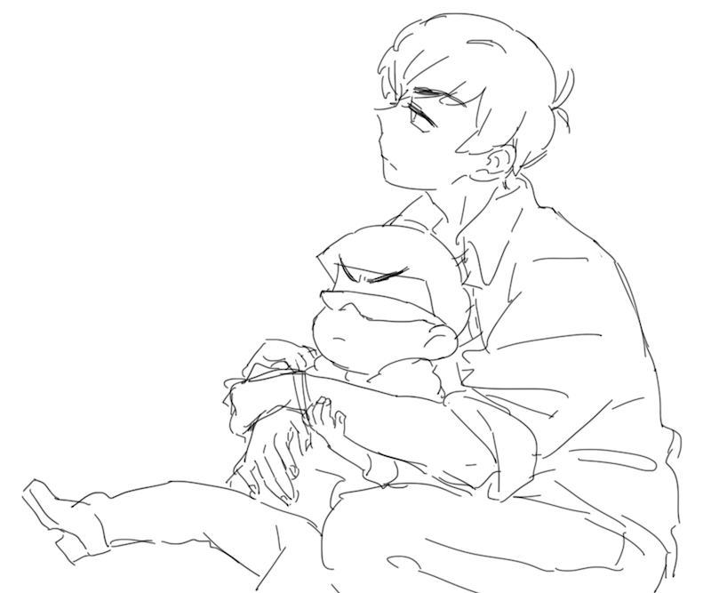 2boys, dual_persona, f6, hug, hug_from_behind, looking_to_the_side, male_focus, matsuno_karamatsu