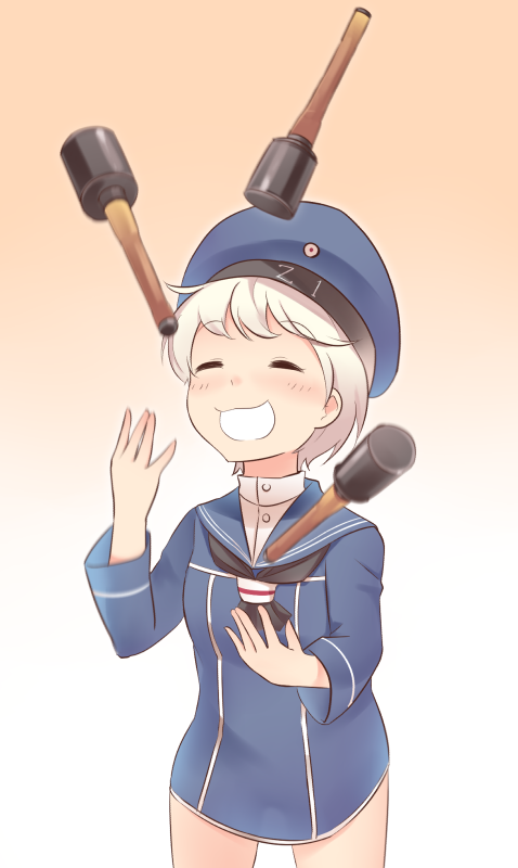 1girl, :3, :d, ^_^, closed_eyes, commentary_request, dress, explosive