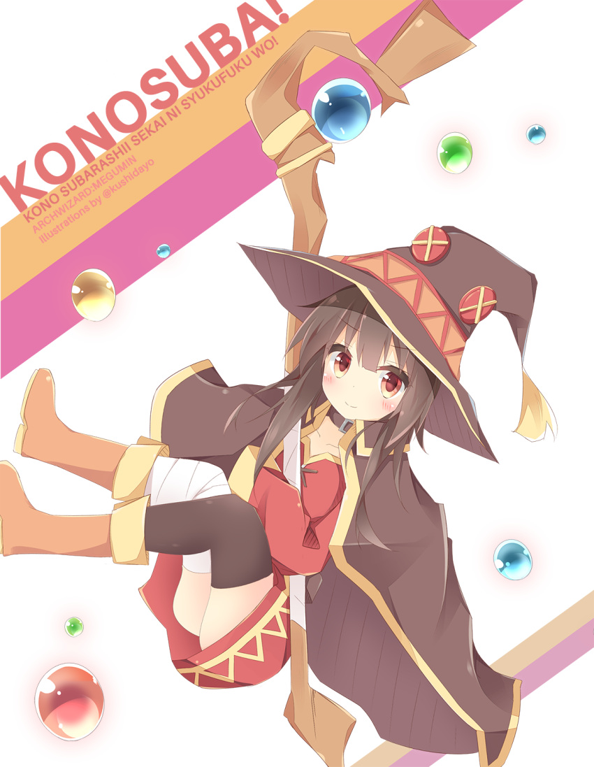 1girl, bandages, belt, black_hair, black_legwear, boots, brown_boots, cape
