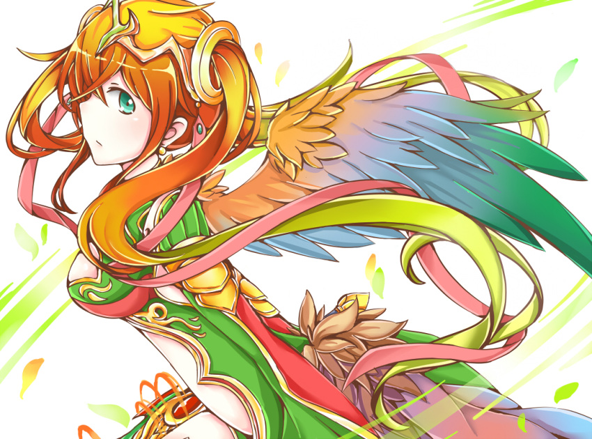 1girl, breasts, earrings, green_eyes, hair_ornament, hair_over_one_eye, jewelry, long_hair