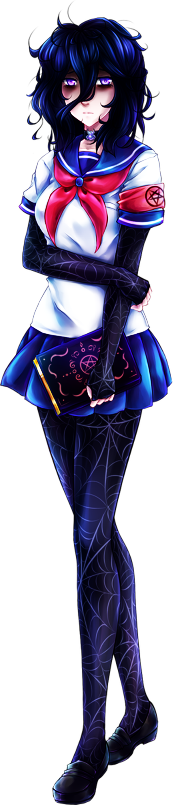 1girl, absurdres, blue_eyes, book, highres, long_image, official_art, oka_ruto