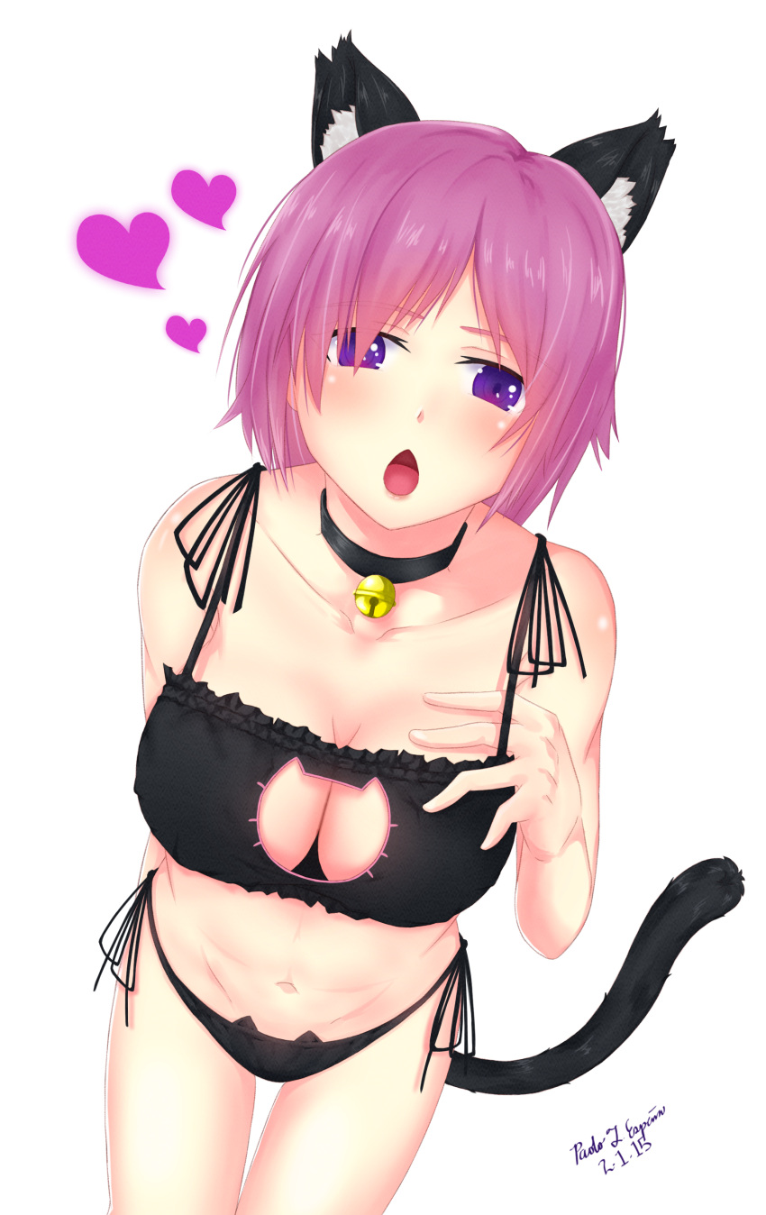 1girl, 2015, absurdres, alternate_costume, animal_ears, artist_name, bell, bell_choker