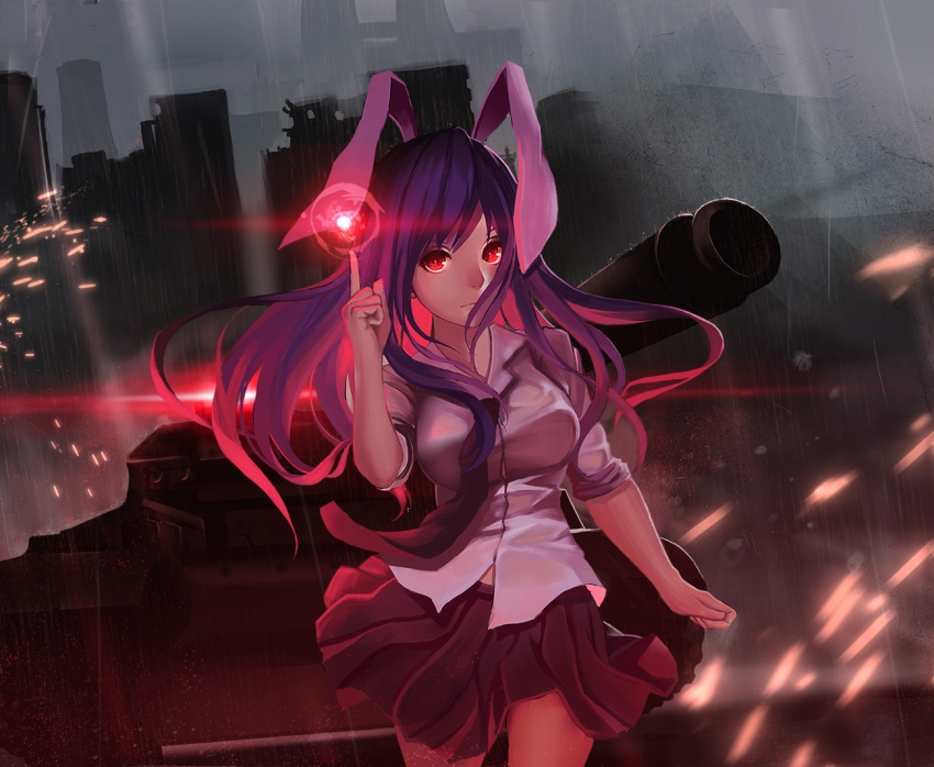 animal_ears, blazer, breasts, cannon, large_breasts, lavender_hair, llxhh, long_hair