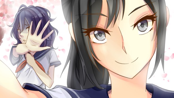 hands, oka_ruto, open_eyes, smile, yandere, yandere-chan, yandere_simulator