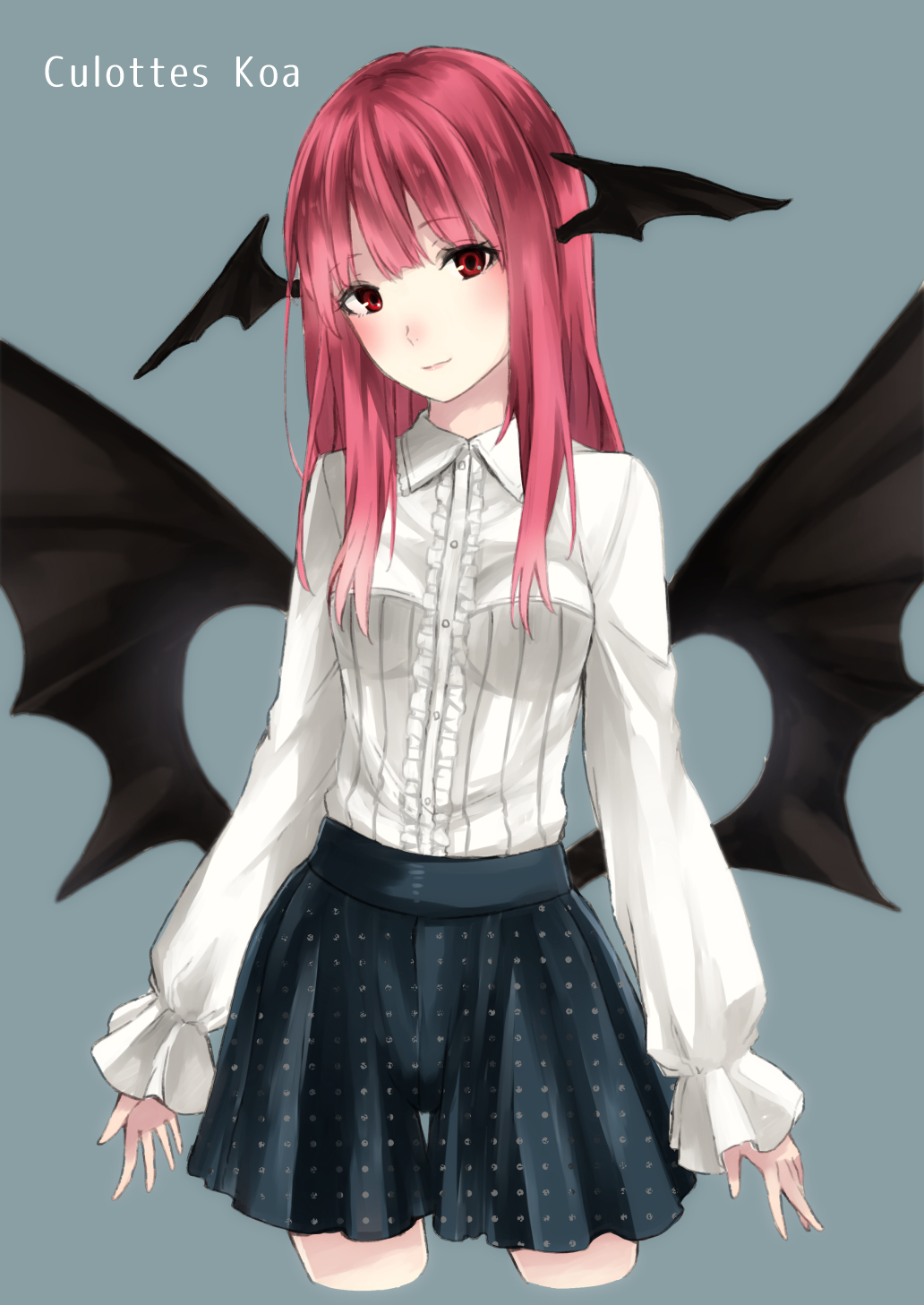 1girl, alternate_costume, demon_girl, demon_wings, head_wings, highres, koakuma, long_hair