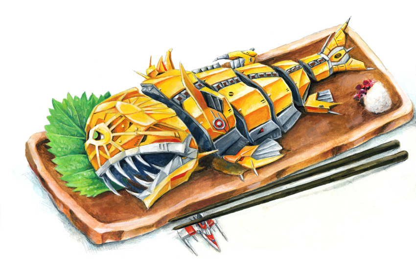 artist_request, chopsticks, darius, darius_gaiden, fish, golden_ogre, lettuce, parody