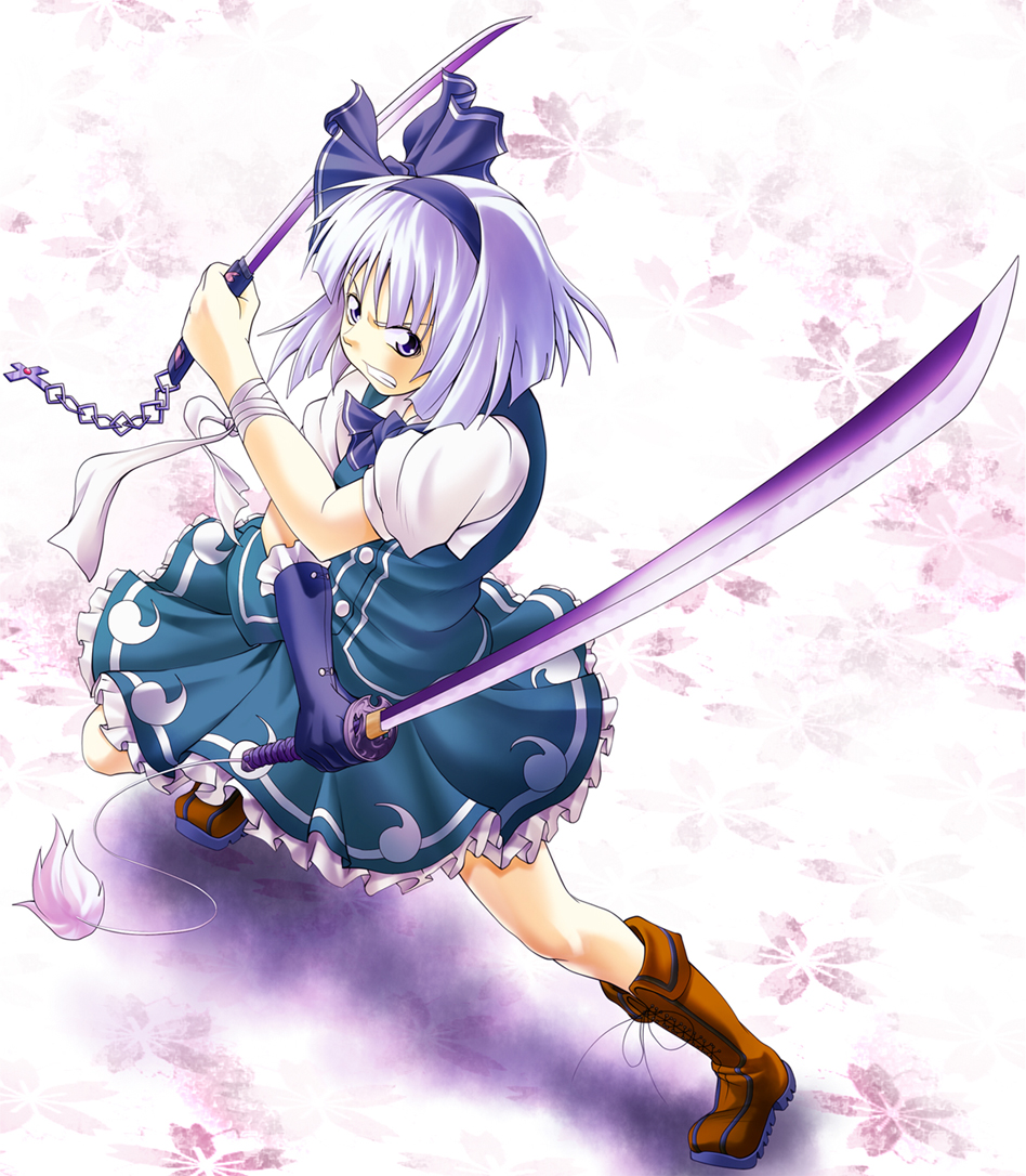 dual_wield, dual_wielding, konpaku_youmu, noir846, one_glove, single_glove, sword, touhou