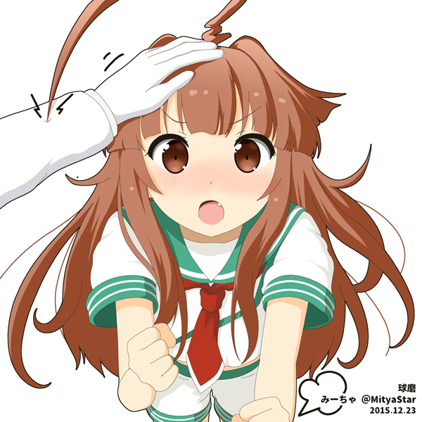 >:o, /\/\/\, 1boy, 1girl, 2015, :o, admiral_(kantai_collection), ahoge