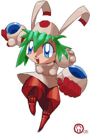 android, armor, blue_eyes, green_hair, marina_liteyears, mischief_makers, theblackmarket