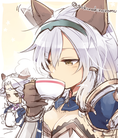 1boy, 1girl, afterimage, animal_ears, armor, bangs, breasts, brother_and_sister