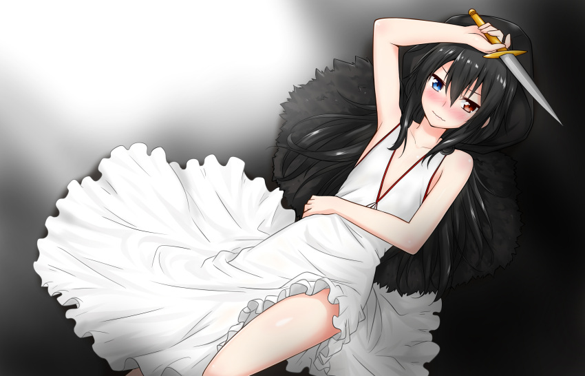 1boy, bellezza_felutia, black_hair, blue_eyes, crossdressinging, djeeta_(granblue_fantasy)_(cosplay), felutiahime, granblue_fantasy