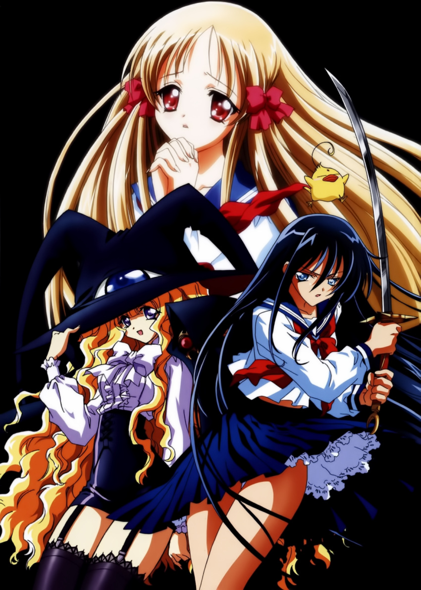 highres, official_art, slip_showing, yami_to_boushi_to_hon_no_tabibito, yuri