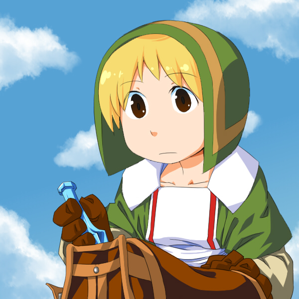 1girl, blonde_hair, chemist_(fft), final_fantasy, final_fantasy_tactics, gloves, hat, narutaki_(kurokabe)
