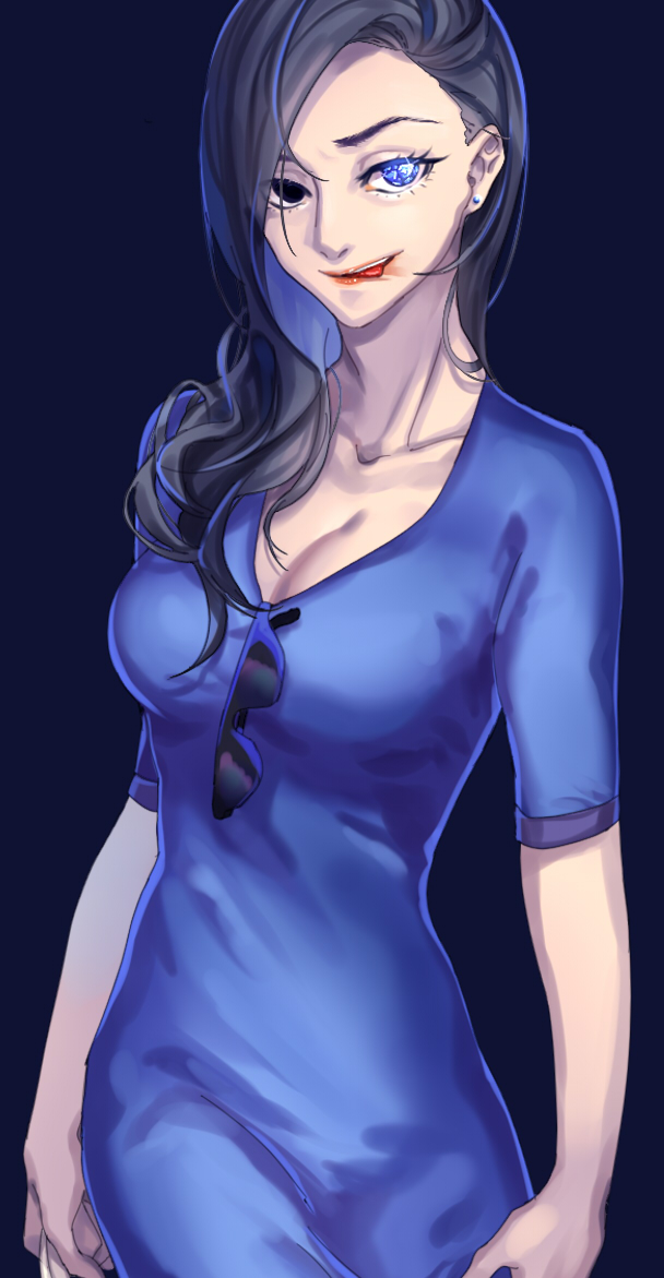 1girl, alternate_costume, blue_eyes, c_piao_jun, eyelashes, formal, glowing, glowing_eye