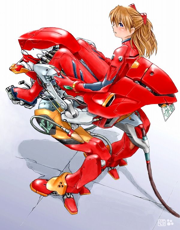 commentary_request, kotatsu-spirit, license_plate, mecha, neon_genesis_evangelion, plugsuit, red_hair, redhead