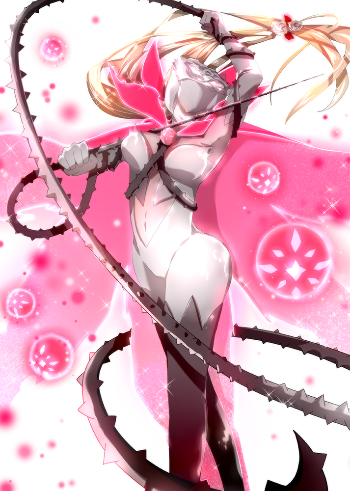 1girl, blonde_hair, boots, breasts, cape, digimon, flower, gloves, long_hair, plant, rose, rosemon, rosemon_burst_mode, solo, thigh-highs, thigh_boots, vines, winni