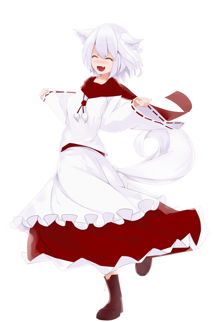 1girl, absurdres, adapted_costume, albino, alternate_costume, animal_ears, blush, boots