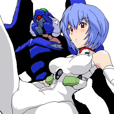 blush, cl-55, eva_00, lowres, mecha, neon_genesis_evangelion, oekaki, plugsuit