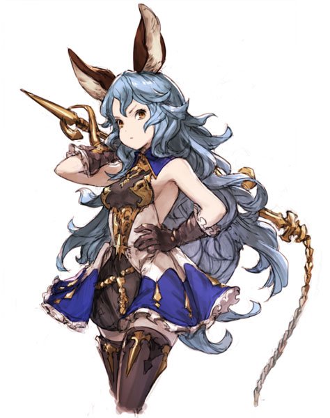 animal_ears, black_gloves, blue_hair, breasts, ferry_(granblue_fantasy), gloves, granblue_fantasy, long_hair