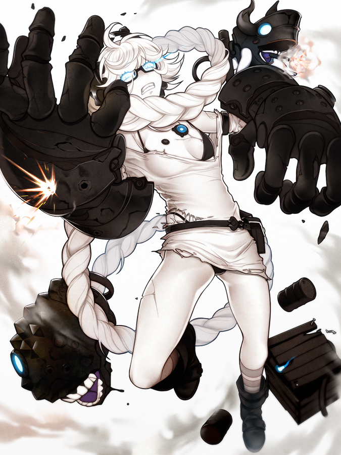 1girl, absurdly_long_hair, bikini, bikini_top, black_bikini, black_panties, blue_eyes, box