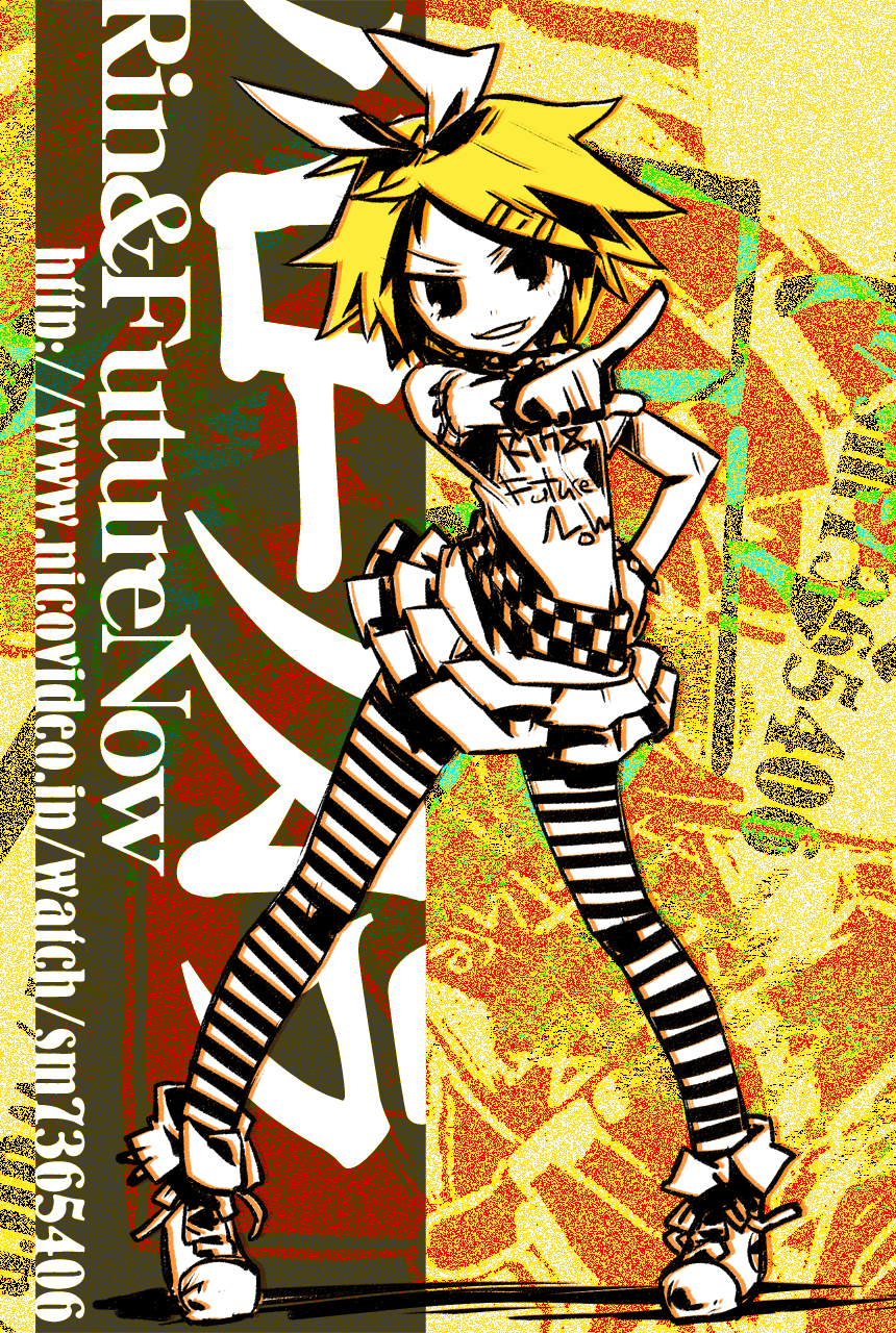 blonde_hair, collar, hello_nostradamus_(vocaloid), highres, kagamine_rin, legs, negi_(ulogbe), pantyhose