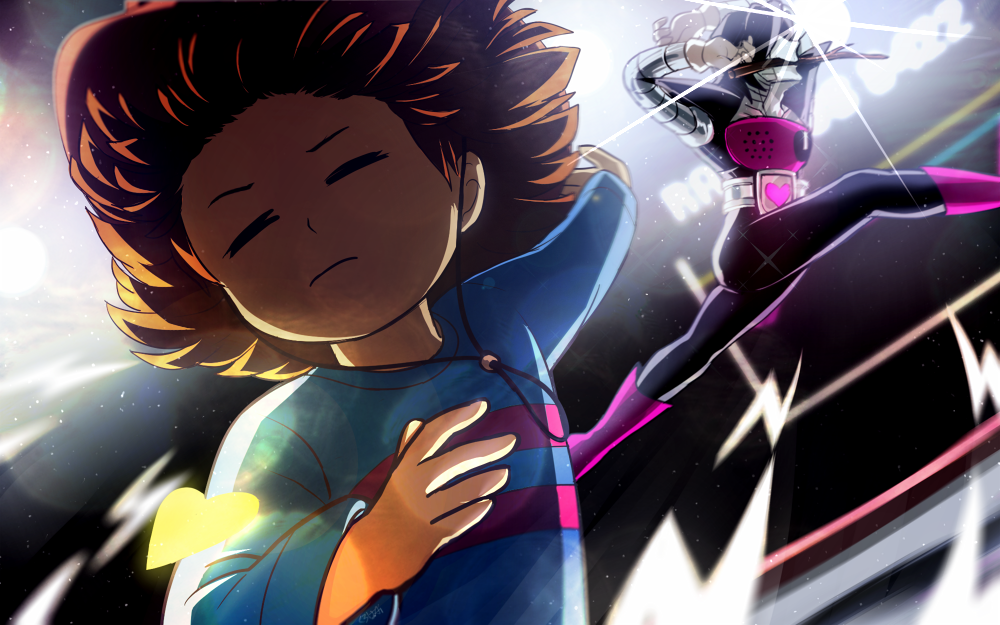 1boy, 1other, androgynous, android, black_hair, brown_hair, closed_eyes, cowboy_hat