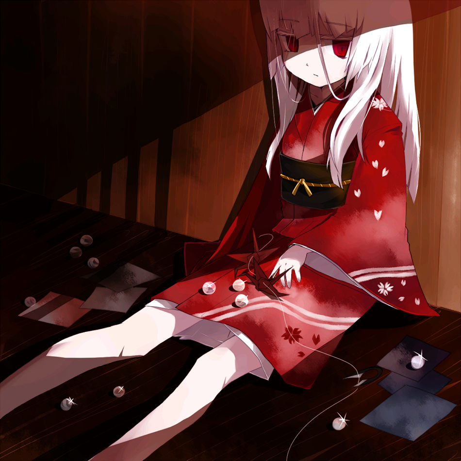 japanese_clothes, kimono, long_hair, marble, mizushirazu, origami, original, paper_crane
