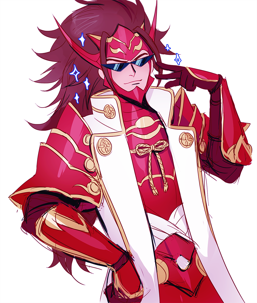 1boy, armor, brown_hair, fire_emblem, fire_emblem_if, gloves, long_hair, ryouma_(fire_emblem_if)