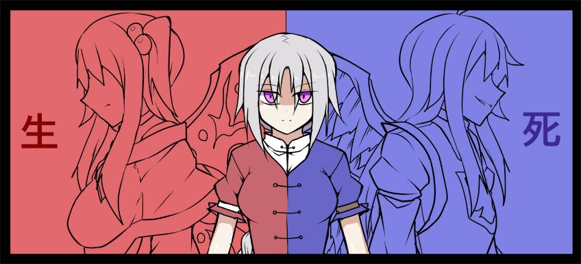3girls, angel_wings, braid, commentary_request, hair_bobbles, hair_ornament, kenuu_(kenny), long_hair