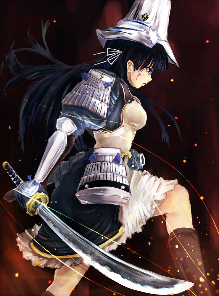 blood, nagamine_(catoko), rance_(series), sengoku_rance, sword, uesugi_kenshin, uesugi_kenshin_(rance), weapon