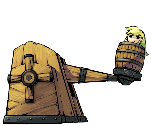 black_eyes, blonde_hair, catapult, hat, link, male, nintendo, squint, squinting, the_legend_of_zelda, wind_waker