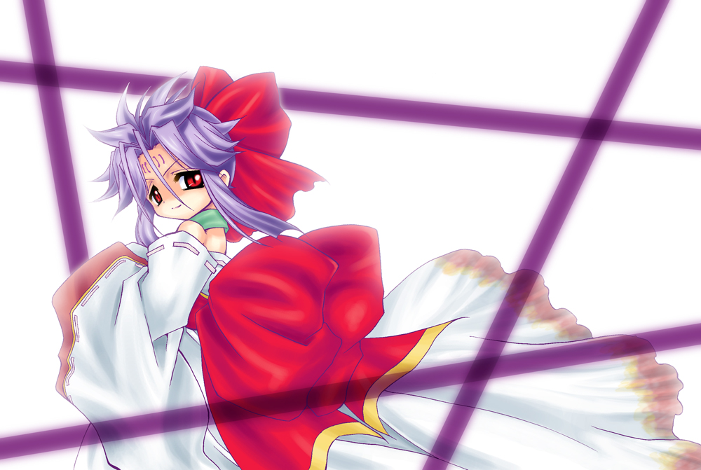artist_request, kakurine, purple_hair, red_eyes, ribbon, zoukin