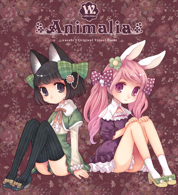 bad_id, black_hair, blue_eyes, bow, bunny_ears, cat_ears, child, hair_bow