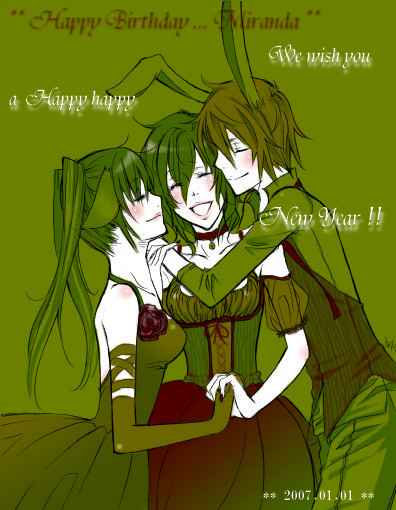 blush, brown_hair, bunny_ears, choker, closed_eyes, d.gray-man, dress, elbow_gloves