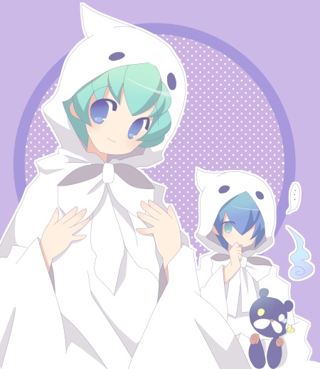 blue_eyes, blue_hair, green_eyes, green_hair, hitodama, puyopuyo, puyopuyo_fever, ramune_(ramu33)