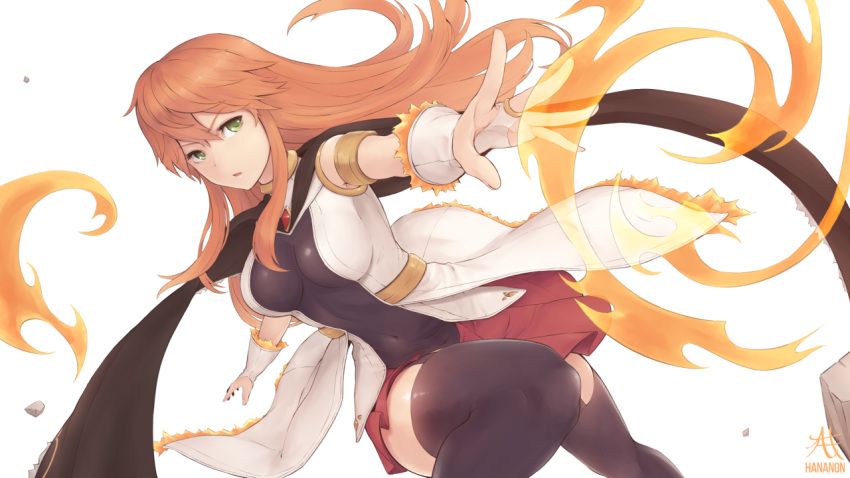 >:o, 1girl, :o, armlet, artist_name, black_legwear, breasts, bridal_gauntlets