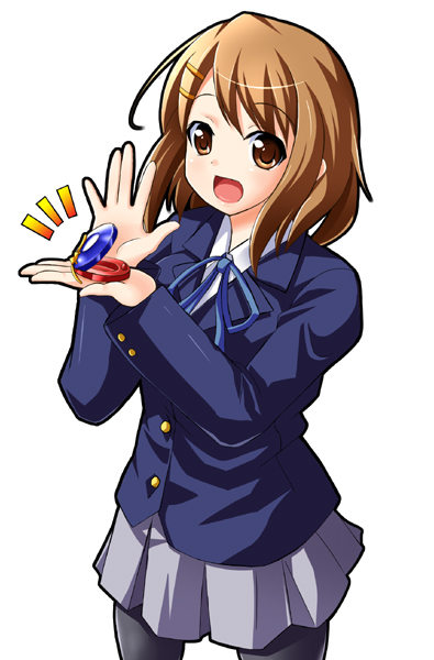 brown_eyes, brown_hair, castanets, hirasawa_yui, instrument, k-on!, makkemi, pantyhose