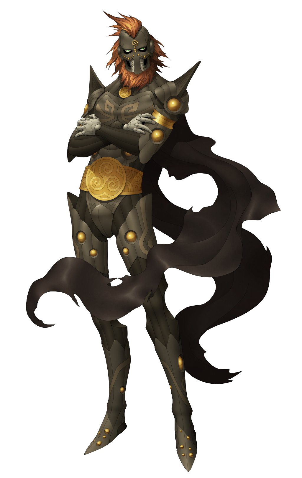 1boy, beard, dagda, doi_masayuki, facial_hair, green_eyes, highres, official_art