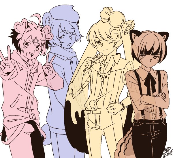 4boys, animal_ears, bear_ears, bear_tail, bracelet, candy, candy_lapin_(show_by_rock!!), chahora_(siki_dos)