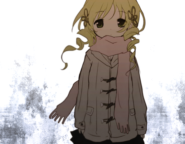 1girl, blonde_hair, blush, drill_hair, hair_ornament, karaage_(torikkk), long_hair, looking_at_viewer