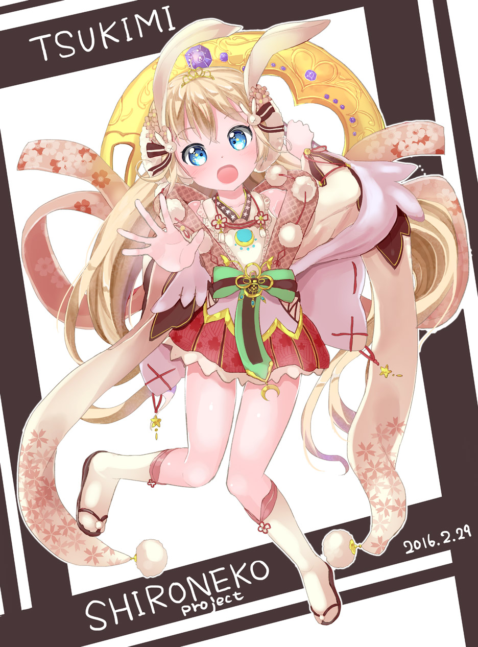 animal_ears, blonde_hair, blue_eyes, dada_(esoragoto), hair_ornament, highres, looking_at_viewer, open_mouth