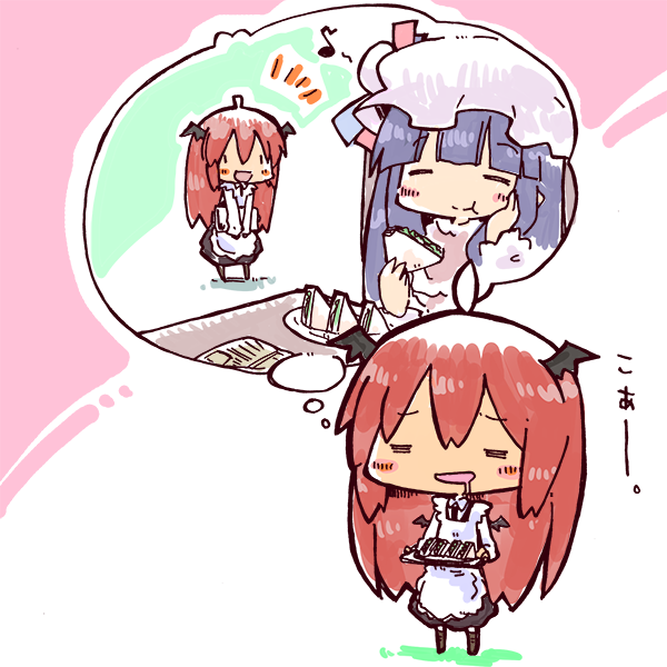 1girl, :d, :t, =_=, ^_^, alternate_costume, apron, bangs