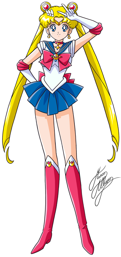1girl, arm_up, bishoujo_senshi_sailor_moon, blonde_hair, blue_eyes, blue_skirt, boots, bow
