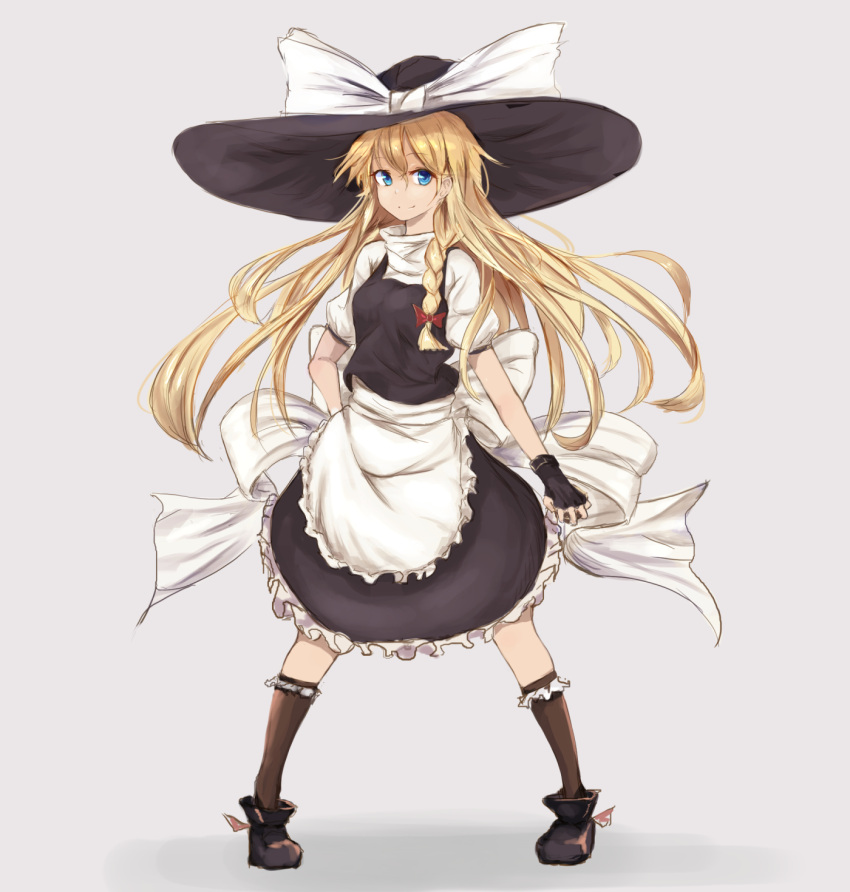 1girl, apron, black_boots, black_gloves, black_legwear, black_skirt, black_vest, blonde_hair